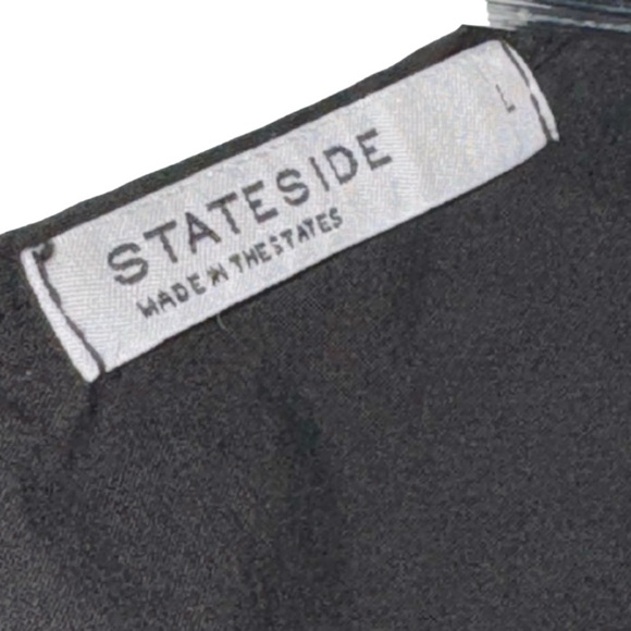 Stateside Black Summer Midi Dress Puff Sleeve Sz Large Coastal Beachy - Picture 9 of 13